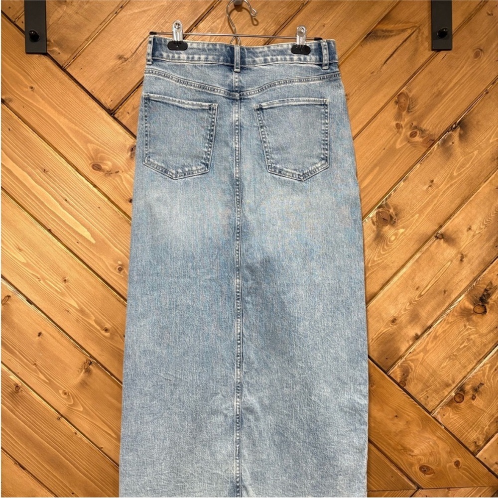 Reitmans Light Blue Denim Maxi Skirt with Front Slit - Picture 2 of 5